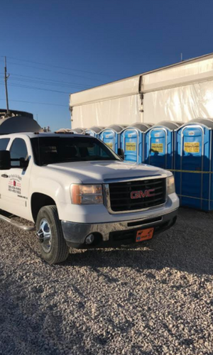 row of portable toilets